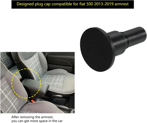 Vista 3 de Tapa de enchufe para reposabrazos compatible con Fiat 500 2013-2019 (individual)