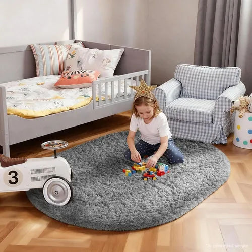 Vista 3 de Ophanie - Alfombras para sala de estar, antideslizante y suave, de felpa grandes y peludas para dormitorio, peludas para niños y niñas, decoración