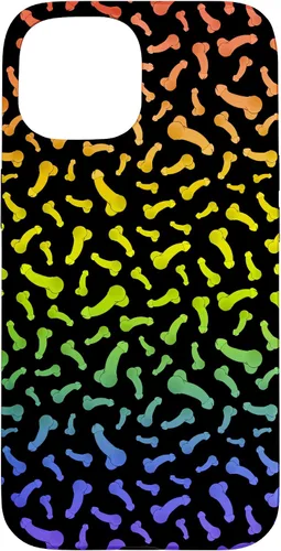 Vista 6 de Funda negra con diseño de pene o polla arcoíris para iPhone 17