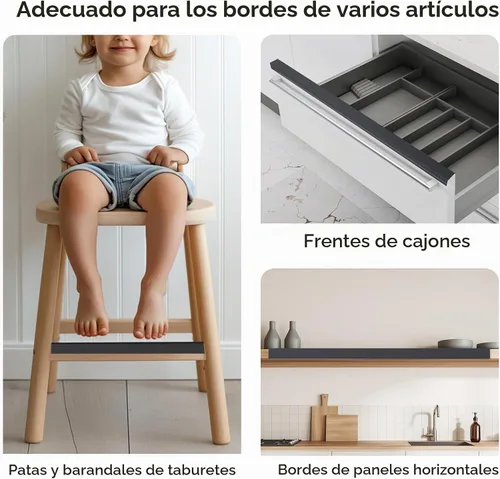 Vista 6 de Snugly Fit - Protector de puerta de armario de 18 pulgadas de largo, protector de borde de plástico flexible deslizable, protectores de borde fino