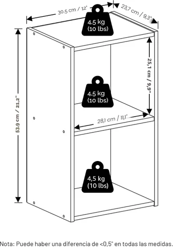 Vista 3 de Furinno PASIR - Estantería de libros de 2 niveles, estantería moderna de 9 x 12 x 21, estanterías abiertas para sala de estar, dormitorio, oficina