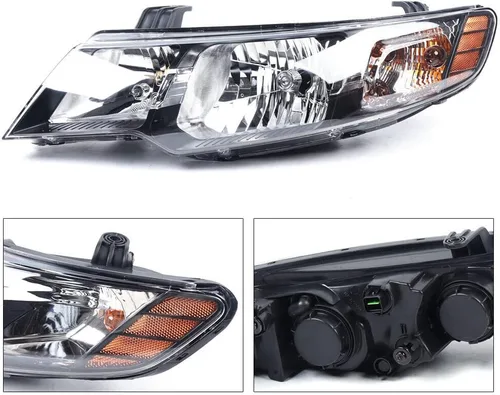 Vista 3 de Compatible con Kia Forte Koup 2010-2013 - Conjunto de repuesto de faros delanteros izquierdos, lámpara de repuesto de proyector halógeno, luz