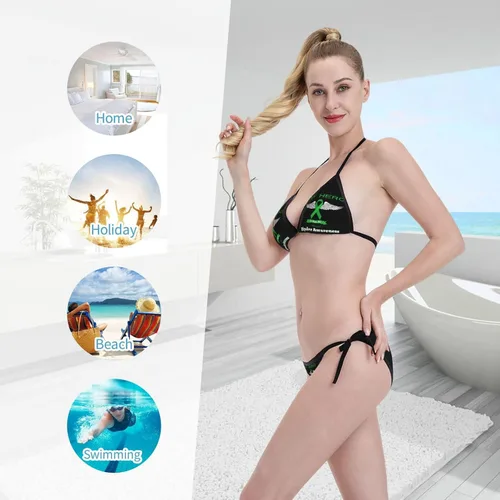 Vista 9 de My Hero is Now My Angel Bipolar Awareness - Bikini de moda para mujer, 2 piezas, push up, verano, playa, conjunto de bikini triangular, traje
