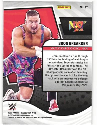 Vista 2 de BRON BREAKKER 2022 Panini Revolution WWE #17 Rookie Card RC Lucha libre profesional