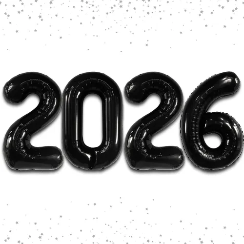 Vista 10 de Katchon, Globos gigantes negros grandes 2026 – 42 pulgadas Globos de graduación 2026 con globos de estrella negra para decoraciones de graduación