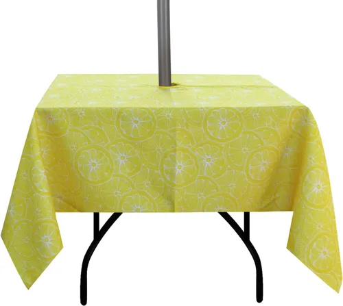 Vista 33 de Stripe Outdoor Tablecloth Water Resistant Polyester Fabric Table Cover with Zipper Umbrella Hole for Garden Patio Tabletop 60x84inch Rectangle,Black