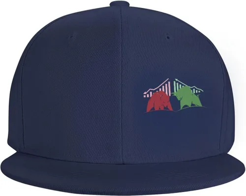 Vista 3 de wikjxiz Bajista y alcista en el mercado de valores sombreros de ciencia para hombres sombrero negro sombrero plano sombrero de sol para hombre gorra