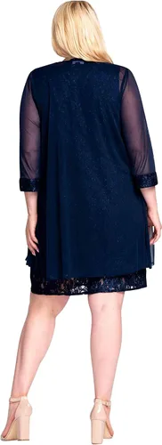 Vista 3 de R&M Richards Vestido corto de encaje para madre de la novia con chaqueta para mujer