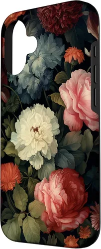 Vista 2 de Vintage Dark Flower Pattern Moody Floral Case for iPhone 16