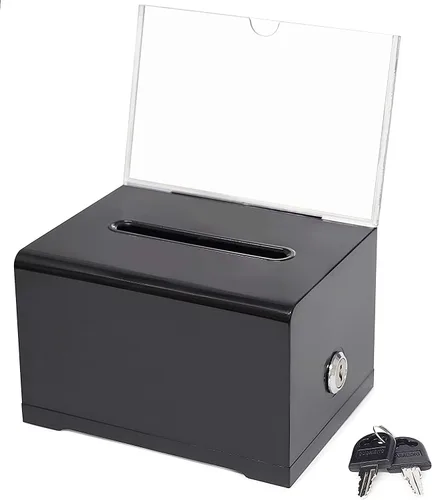 Vista 3 de Boleta de colección de donaciones, boletín y dibujo, votación o comentario, caja de sugerencias de oficina y recaudación de fondos, 6.25 x 4.75 x 4