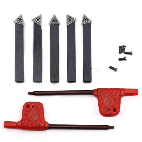 Vista 7 de OSCARBIDE 1/4 "Mini torno de carburo indexable portaherramientas de torneado, herramientas de torno de metal con insertos de carburo