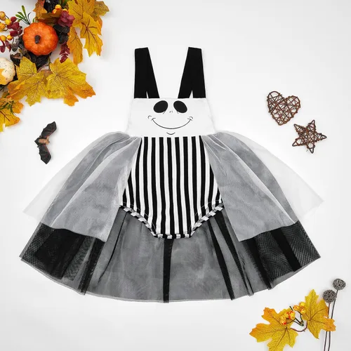 Vista 2 de Patgoal Disfraz de calabaza para bebés y niñas, vestido de falda de tul, tutú de Halloween, para recién nacidos, para niñas pequeñas, enterizos