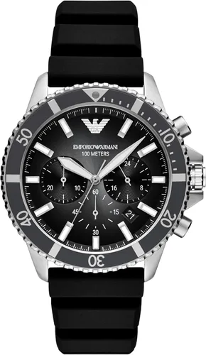 Vista 15 de Emporio Armani World Explorer Dive-Inspired Men's Watch with Stainless Steel, Silicone or Leather Band