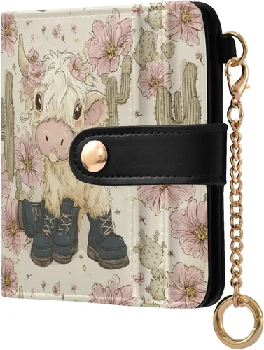 Vista 14 de Red Heart Black - Cartera para mujer, con bloqueo RFID, pequeña, delgada, tarjetero, plegable, compacta, de piel sintética, con bolsillo