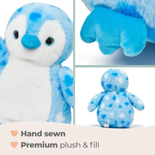 Vista 7 de Bearington - Animal de peluche de pingüino de corazón precioso, animal de peluche de San Valentín con piel suave, adorable regalo de peluche