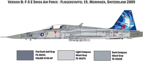 Vista 4 de Italeri IT1420 1: 72 F-5E Fuerza Aérea Suiza