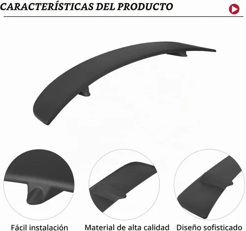 Vista 5 de HECASA Alerón trasero para maletero compatible con Dodge Charger 2011-2023 de 4 puertas, color negro mate, estilo de fábrica ABS