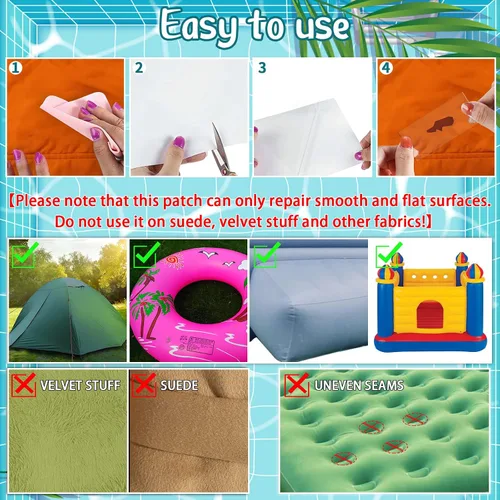 Vista 4 de Birllaid Kit de Reparación de Parches Inflables de 12 Piezas Impermeable, Parche de Reparación de Piscina de 3", Parche de Reparación TPU