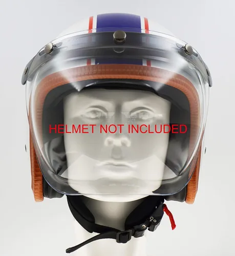 Vista 2 de Visera universal para casco de motocicleta, escudo contra el viento (burbuja/transparente)