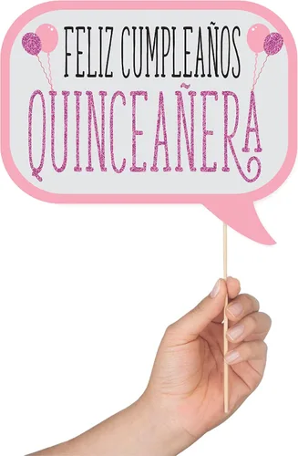 Vista 3 de Accesorios para cabina de fotos de quinceañera, kit de cabina de fotos de 41 piezas con letrero de 8 x 10 pulgadas, 60 almohadillas adhesivas, 45