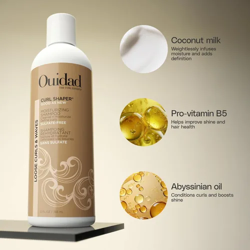 Vista 3 de Ouidad Champú hidratante bueno como nuevo: lava el exceso de aceite sin pelar el cabello, hidrata y protege rizos y ondas sueltos, úsalo a diario