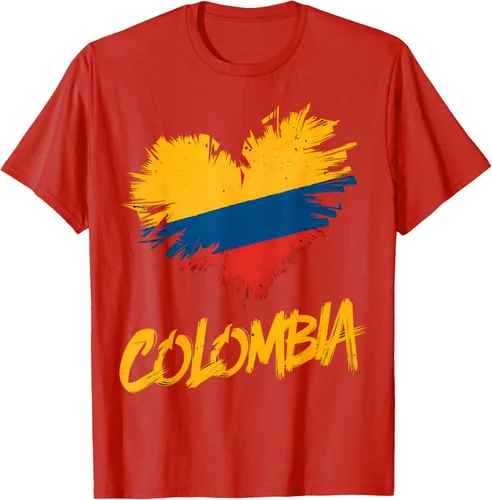 Vista 76 de Camiseta con la bandera del corazón de Colombia