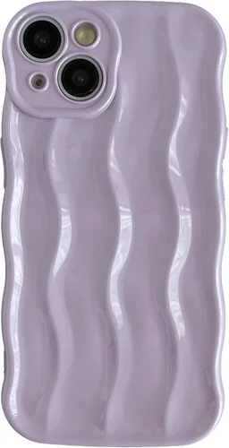 Vista 12 de Caseative - Funda para iPhone 14, color verde Patrón de ondulación de agua Marco de onda rizada suave