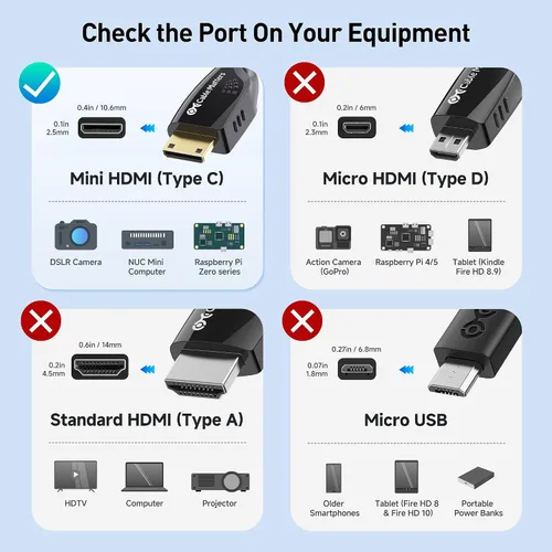 Vista 5 de Cable Matters Cable corto 4K Mini HDMI a HDMI de alta velocidad, 3 pies