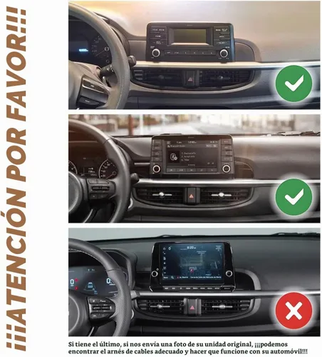 Vista 2 de Para Kia Picanto Mañana 2017-2025 2G+64G CarPlay Android Navegación Automática Estéreo GPS Radio Reverse Cámara Pantalla 9 "IPS Pantalla Táctil Quad
