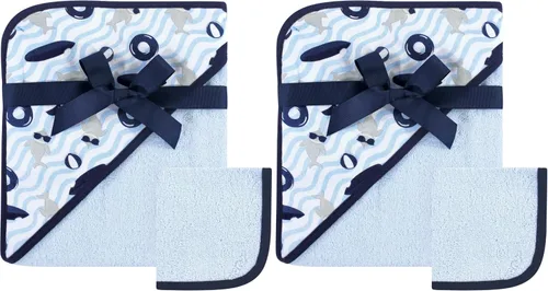 Vista 27 de Hudson Baby Toalla y toallita unisex con capucha de algodón para bebé, Woodland, talla única Bosque