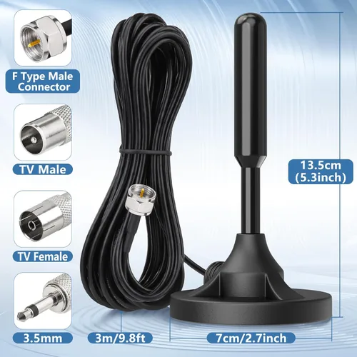 Vista 2 de Bingfu Antena FM de repuesto para receptor de radio estéreo para el hogar interior para Pioneer Onkyo, Yamaha, Marantz, Sherwood, radio digital HD