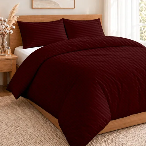 Vista 46 de ARlinen Juego de funda de edredón de tamaño individual, 100% algodón egipcio, juego de ropa de cama de 3 piezas con cierre de cremallera, incluye 1