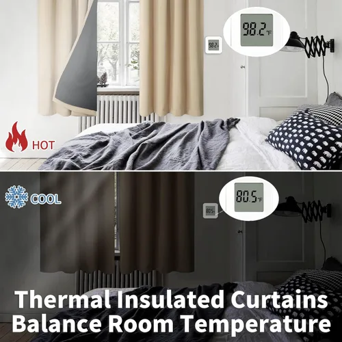 Vista 4 de BGment - Cortinas opacas para sala de estar de 63 pulgadas de largo, juego de 2 paneles, cortinas para oscurecer toda la habitación, cortinas