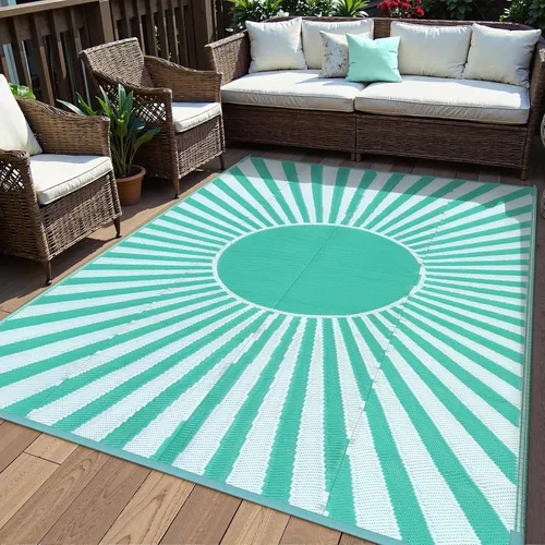 Vista 57 de Anidaroel Alfombra de área para exteriores para patio, 4 x 6 pies, impermeable, reversible, alfombra de paja de plástico para exteriores, alfombra