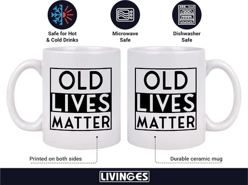 Vista 2 de Taza de café Old Lives Matter Old Lives Still Matter, regalos para hombres, Old Lives Still Matter, taza de café de 11 onzas, regalos para hombres