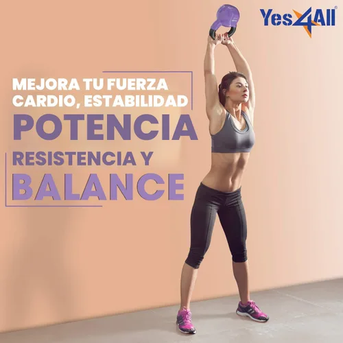 Vista 4 de Yes4All - Juego de pesas rusas recubiertas de vinilo, set combinado para entrenamiento corporal completo, fuerza de agarre, flexiones y ejercicios