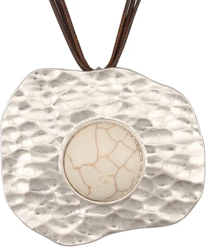 Vista 22 de Jeilwiy Collar de cuero para mujer, collar funky, gargantilla de cuerda con colgante, joyería de estilo bohemio