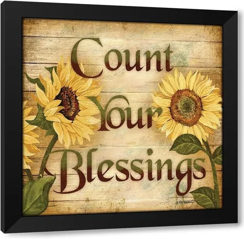 Vista 10 de ArtDirect Count Your Blessings 15x15 Black Modern Wood Framed with Double Matting Museum Art Print by Wargo, Ed