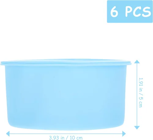 Vista 2 de Juego de 6 moldes de silicona para hornear, moldes pequeños para cupcakes grandes, moldes para tartas, fáciles de manejar, ahorro de espacio