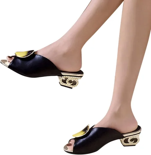 Vista 3 de Pantuflas de verano para mujer, de secado rápido, para mujer, con puntera abierta, sandalias de viaje (negro, 7.5)