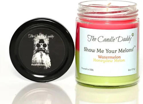Vista 7 de Show Me Your Melons - Vela perfumada divertida de sandía y miel – Vela en tarro de 6 onzas