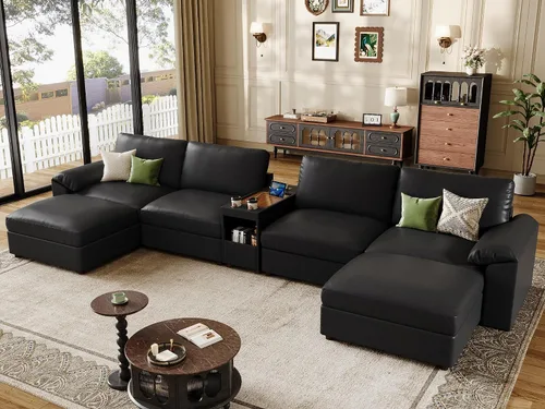Vista 14 de EASE MOOSE Sofá modular seccional, sofá en forma de U para sala de estar Beige
