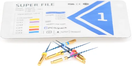 Vista 5 de XUX 6 unids/paquete SX-F3 Blue Reciprocating Files Endo Rotary Files Uso del motor Archivos de NiTi endodónticos activados por calor 0.827 in/0.984