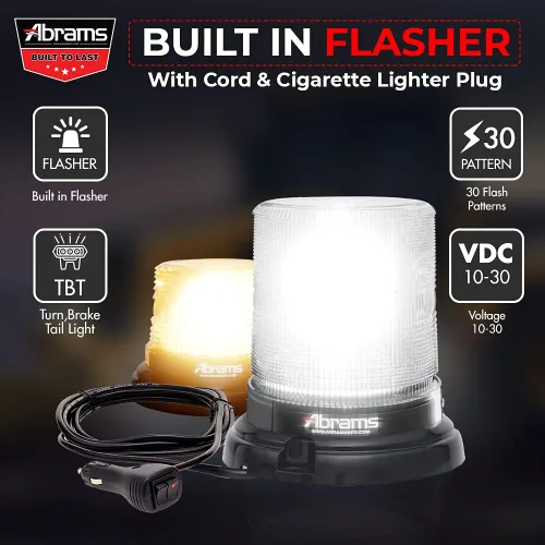Vista 5 de Abrams StarEye LED Beacon Dome de 7 pulgadas [12 LED] [36 W] Montaje permanente en la parte superior del techo [Clase SAE 1] [30+ patrones de flash]