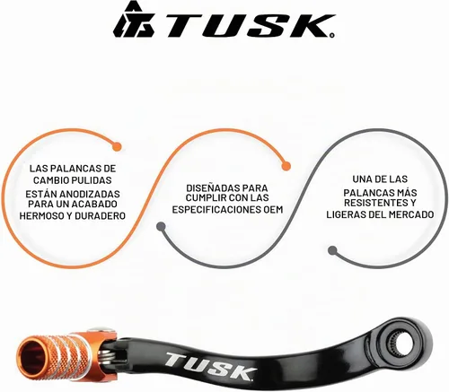 Vista 4 de Tusk Palanca de cambios plegable punta negra/naranja - Compatible con: KTM 250 XC 2006-2016