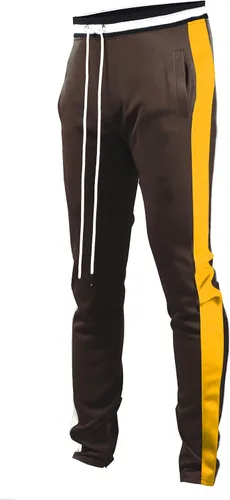 Vista 28 de SCREENSHOT-Track Pants S41700 Mens Premium Slim Athletic Fitness Lifestyle Workout Bottoms - Classic Fit S41700 Bk/Pu
