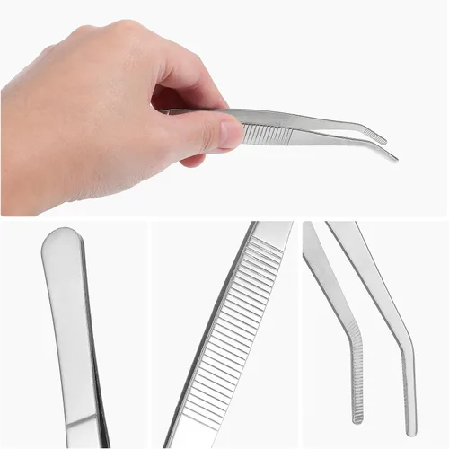 Vista 3 de jojofuny 5pcs Succulent Gardening Tweezers Stainless Steel Plant Transplanting Tools for Seedlings Flower Succulent Care Lightweight Portable Hand