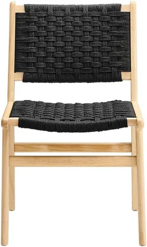 Vista 5 de Modway Saoirse - Sillón decorativo de madera de imitación en color negro natural