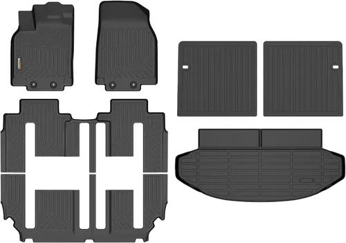 Vista 56 de Alfombrillas para todo tipo de clima y forro de carga para Volkswagen Atlas 2018-2026 (asientos de 6 pasajeros), juego completo de 3 filas