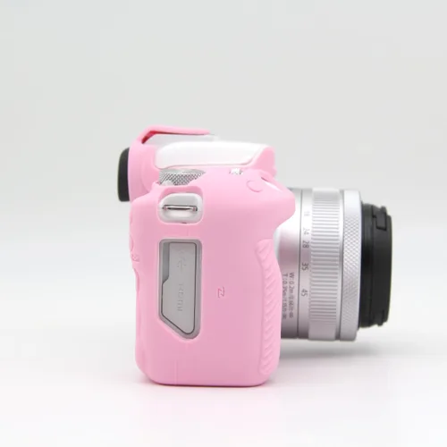 Vista 2 de Funda R50, carcasa de silicona suave, ultrafina, ligera, de goma, suave, para Canon Eos R50 (rosa)